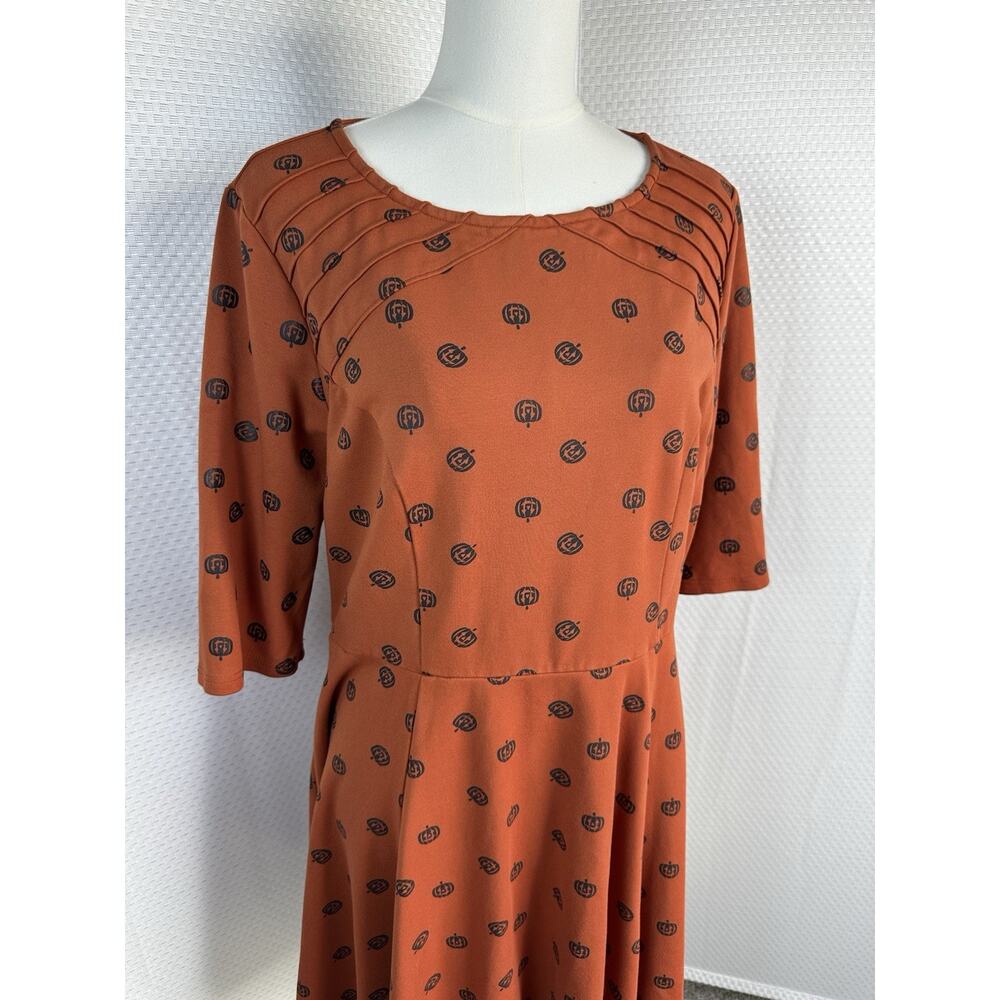 Unique Vintage brand Halloween Pumpkin Jack-o'-lantern dress XL 1x 16 - Picture 13 of 15